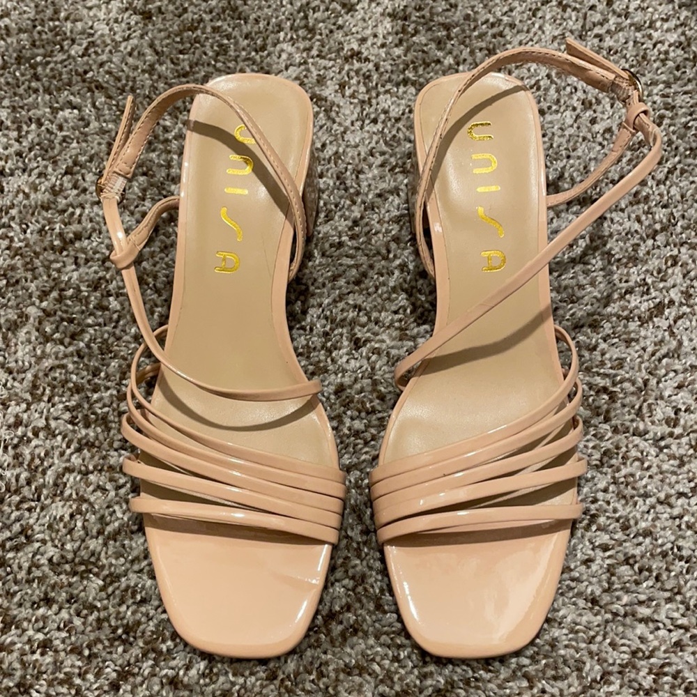 Unisa Nude Sandal block heel